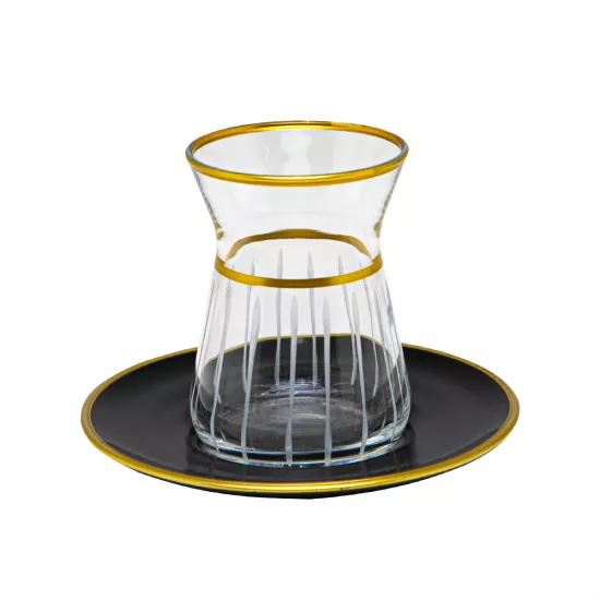 Çay dəsti DNZ-12CS11 12-parça qara+qızılı