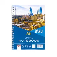 Dəftər spirallı A5 96v yandan açılan dama