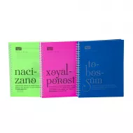Dəftər spirallı B5 72v daş kağız yandan açılan plastik