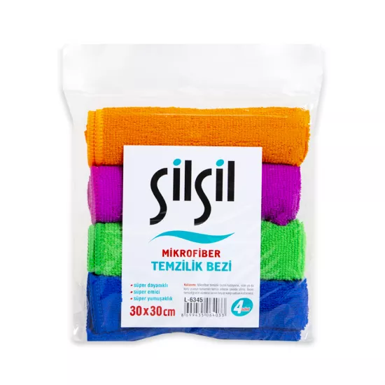 Mikrofiber bez L-6345 (30*30)cm 22.5g/pc 4 rəng