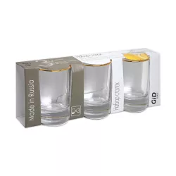 Stəkan kiçik O1022/03 3-lü 50ml ağzı qızılı