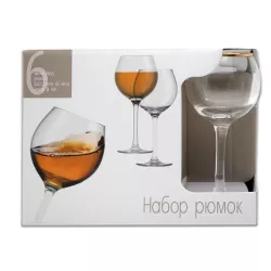 Stəkan kiçik O1801/06 6-lı 65ml şəffaf ağzı qızılı